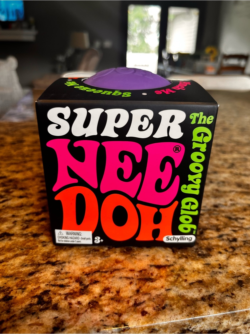 Super NeeDoh Groovy Globe Stress Ball - Purple. New. Authentic